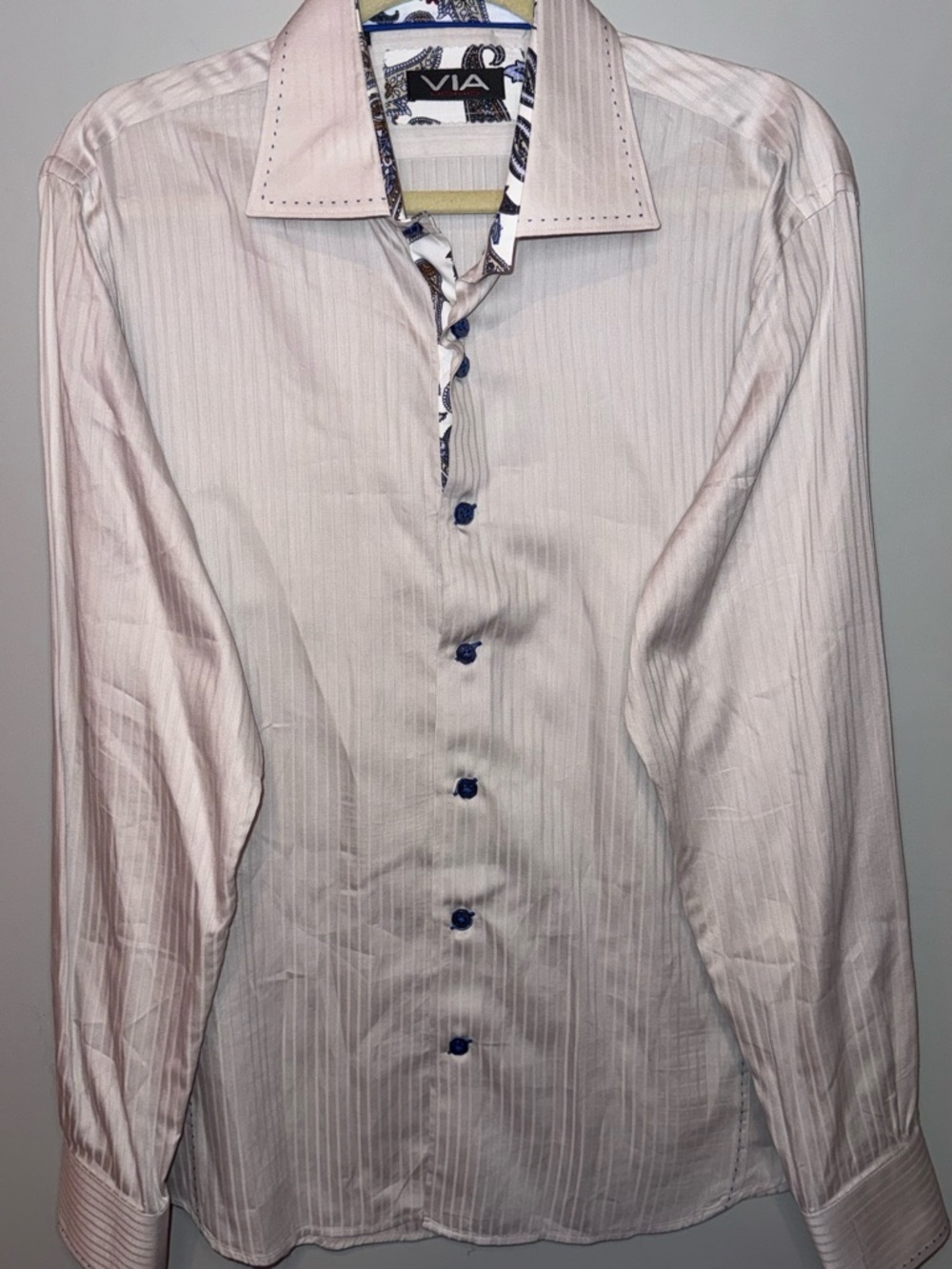 Vio Uomo Men's Button Down Long Sleeve Dress Shirt Size 43/44 XL
